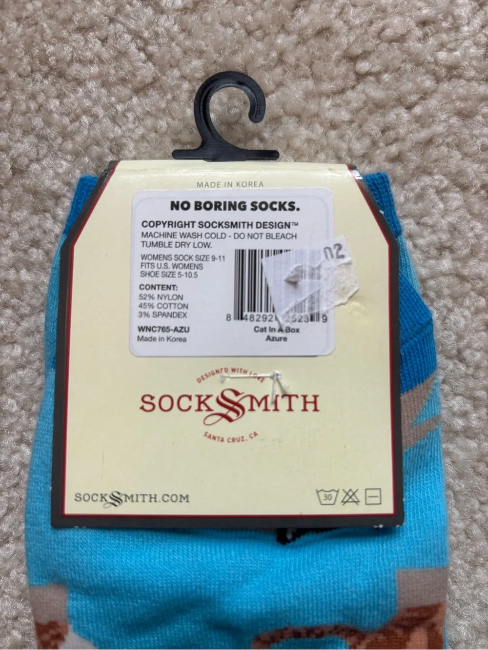 Socksmith Women’s Turquoise Cat Crew Socks